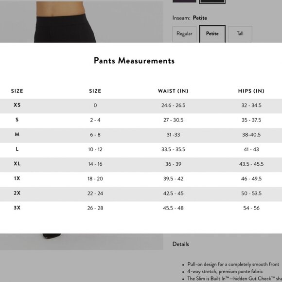 EUC Women's SPANX The Perfect Black Pant in Black & Satin Trim | Size SP - Picture 14 of 14